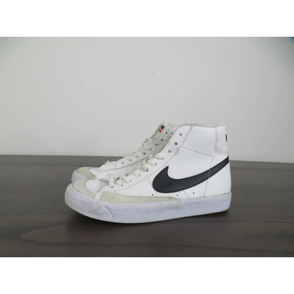 Nike Blazer Mid 77 Shoes Youth 6.5Y Women 8 White Black High Sneakers DA4086-100